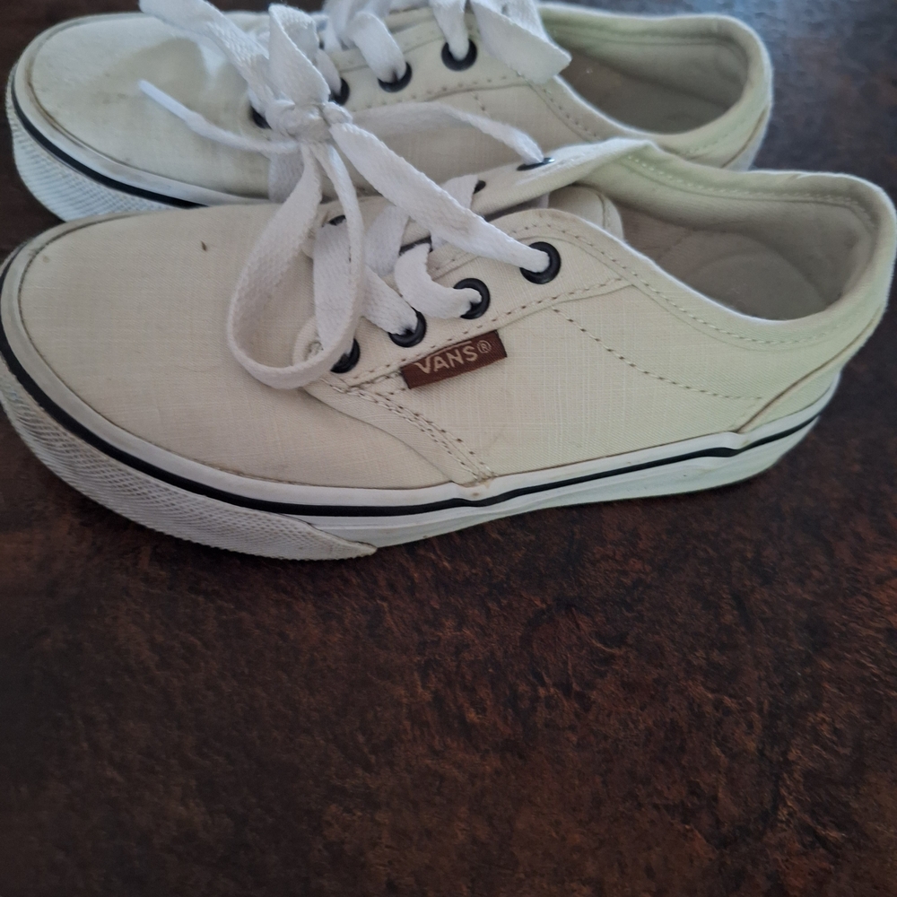 Vans Kids White Canvas Sneakers